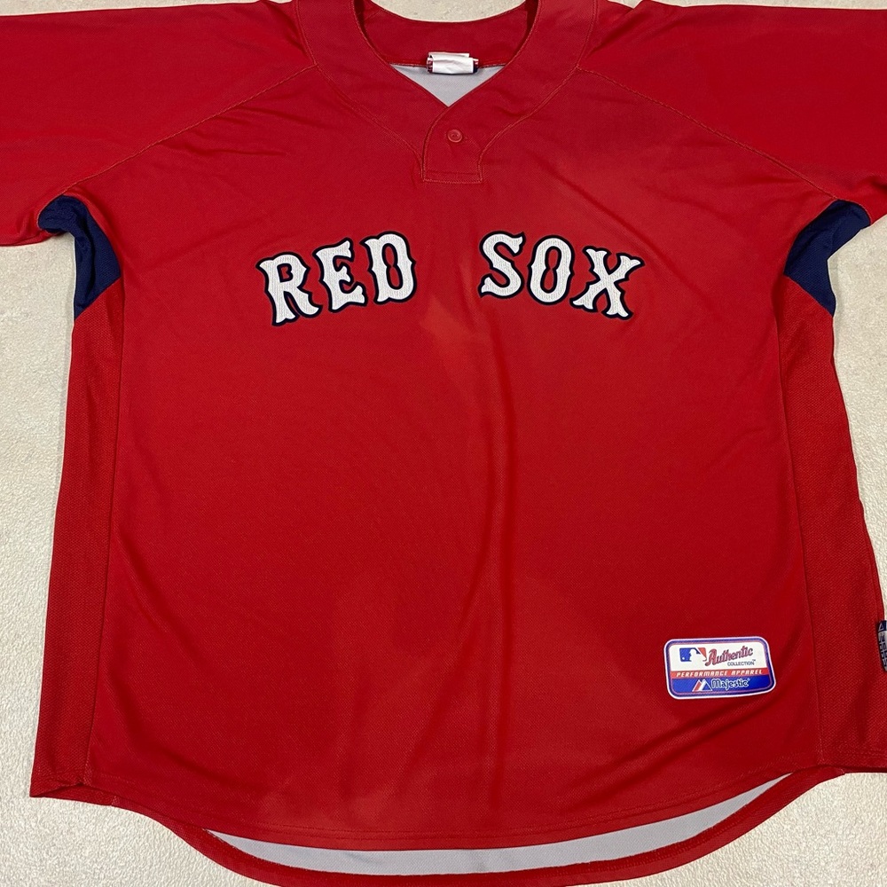 Majestic Red Sox Pedroia Red Jersey Adult Size XXL Pre-Owned!